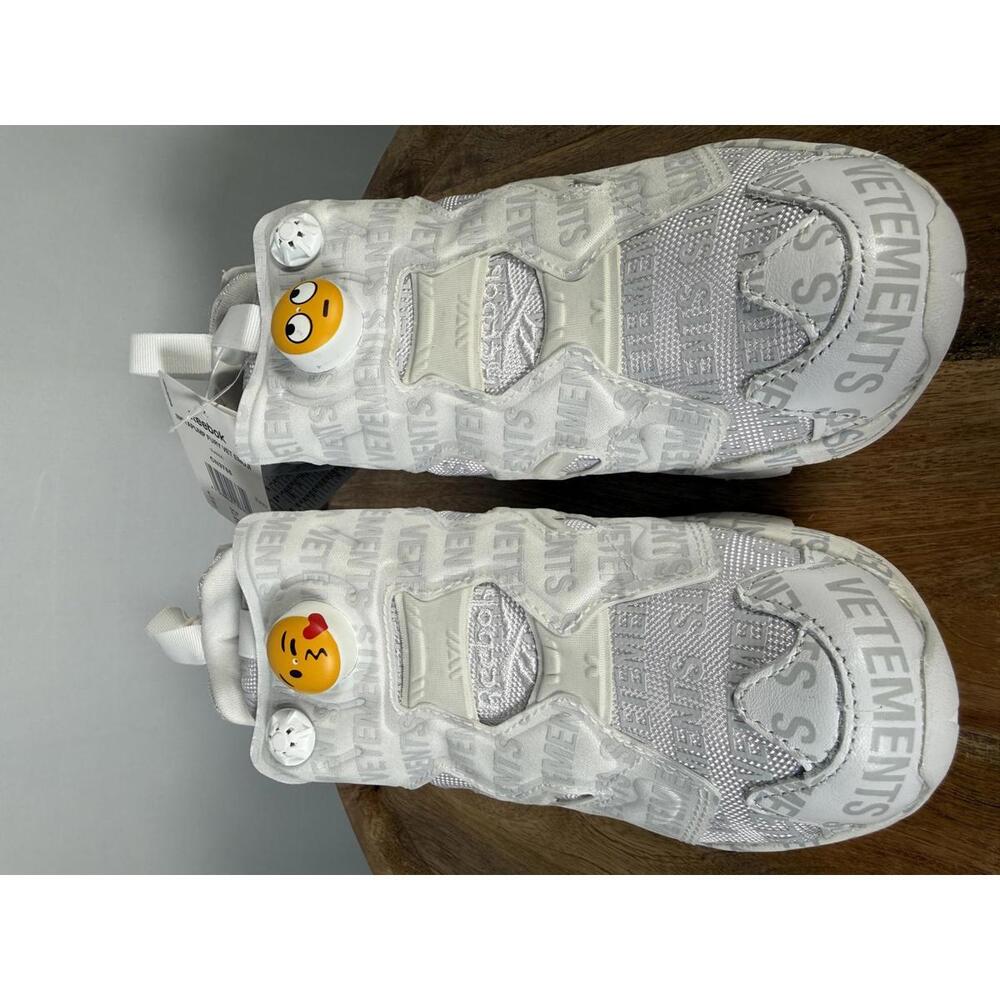 VETEMENTS x Reebok InstaPump Fury Emoji Sneakers White US 4 EU 34.5 NWB - Picture 2 of 13